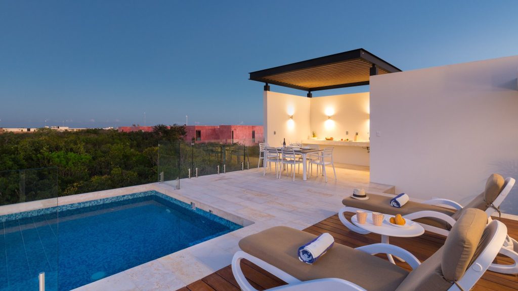 Rooftop at dusk